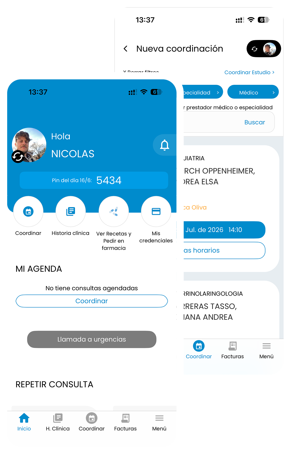 Mockup de app BlueCross